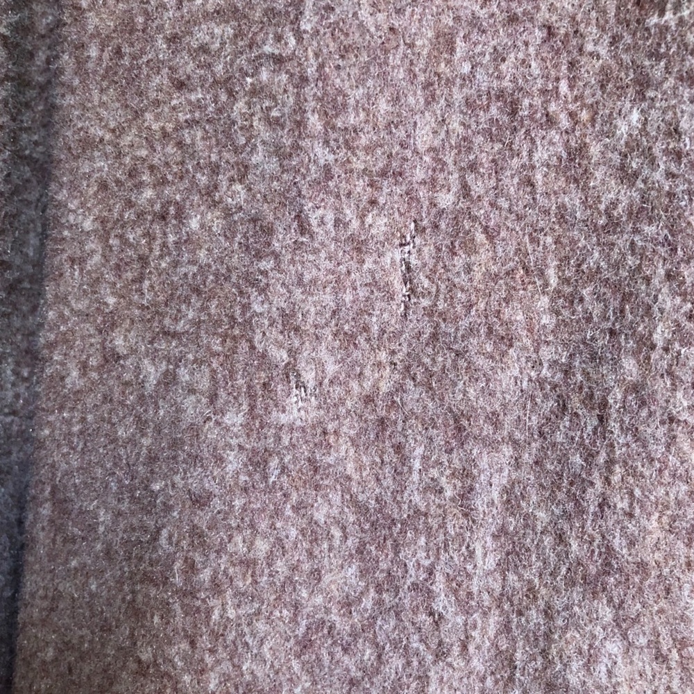 Vintage 60s Wool Pea Coat Mauve Pink Plaid Lining Pockets Retro Women’s M/L - Picture 12 of 14